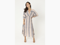 Nostalgia Women's Side Tie Dolman Sleeve Maxi Dress