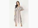 Nostalgia Women's Side Tie Dolman Sleeve Maxi Dress