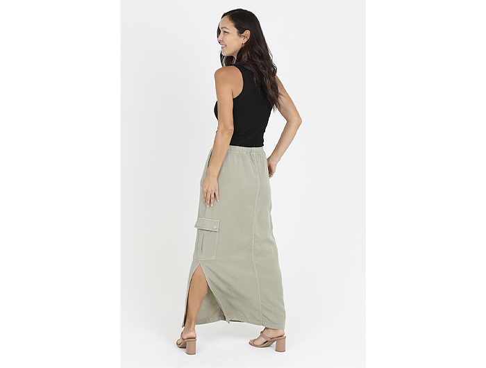 Nostalgia Women's Cargo Pocket Maxi Skirt