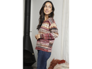 Nostalgia Women's Crew Neck Mixed Knit Sweater