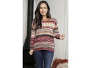 Nostalgia Women's Crew Neck Mixed Knit Sweater