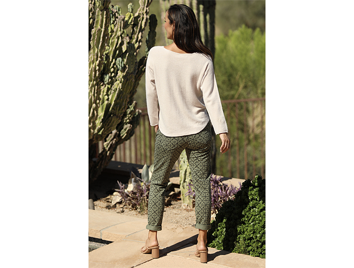 Nostalgia Women's Mosaic Print Elastic Waist Knit Jogger