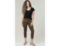 Nostalgia Women's Leopard Print Elastic Waist Knit Jogger