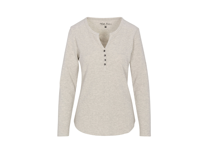 North River Women's Maury Notch Neck Waffle Henley