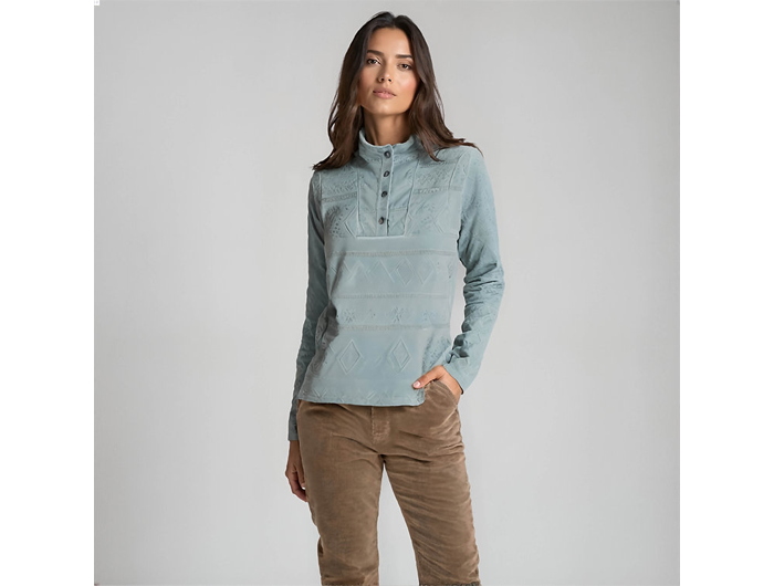 North River Women's Catawaba Embossed Mock Neck Fleece