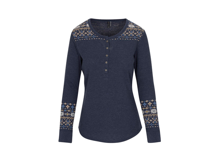 North River Women's Honey Lake Waffle Henley Long Sleeve Shirt