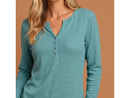 North River Women's Maury Notch Neck Mini Waffle Henley