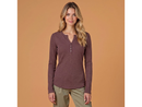 North River Women's Maury Notch Neck Mini Waffle Henley