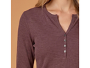 North River Women's Maury Notch Neck Mini Waffle Henley
