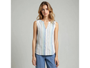 North River Women's Abaco Button Front Sleeveless Woven Top