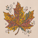 Life is Good Women's Crusher Vee - Patchwork Doodle Leaf