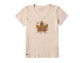 Life is Good Women's Crusher Vee - Patchwork Doodle Leaf