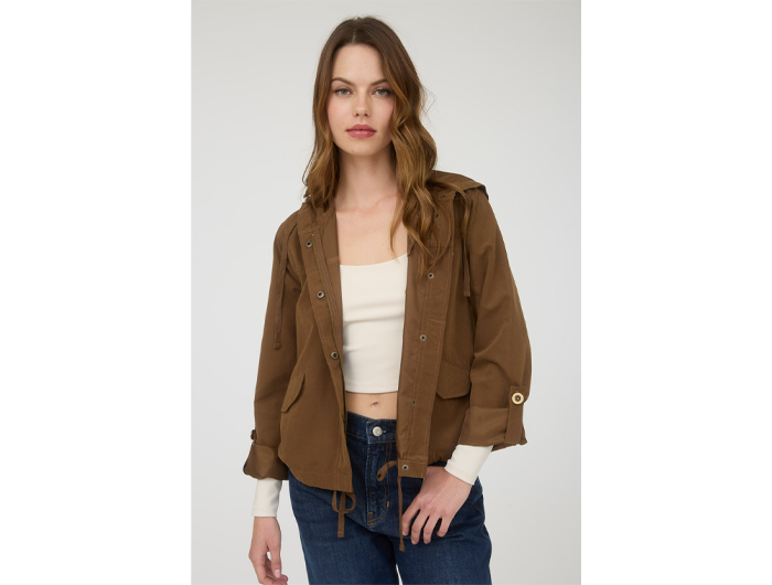 Blu Pepper Women's Snap Button Full Zip Hoodie