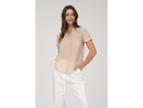 Blu Pepper Women's Lace Inset Split Neck Blouse
