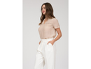 Blu Pepper Women's Lace Inset Split Neck Blouse