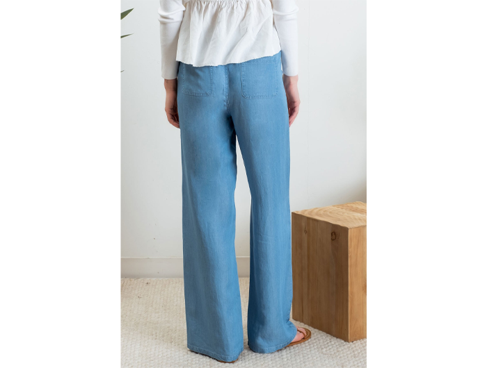 Blu Pepper Women's High Waisted Chambray Lounge Pant