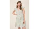 Blu Pepper Women's Striped Button Front Tiered Mini Dress