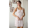 Blu Pepper Women's Lace Trim Square Neck Mini Dress