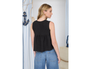 Blu Pepper Women's Double Tie Neck Pintuck Sleeveless Top