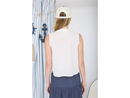 Blu Pepper Women's Lace Trim Button Front Eyelet Sleeveless Top
