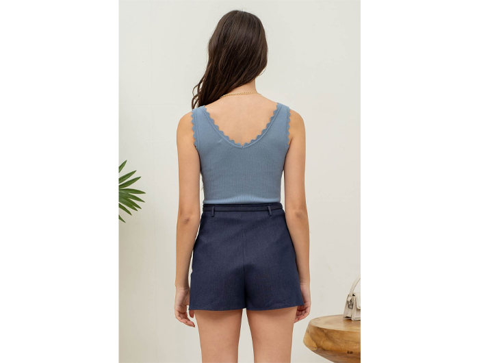 Blu Pepper Women's Scallop Edge Tank - FINAL SALE