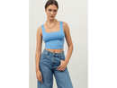 Blu Pepper Women's Cropped Square Neck Knit Tank