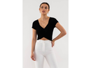 Blu Pepper Women's Crossover Rib Knit Crop Top - FINAL SALE