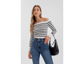 Blu Pepper Women's Off-the-Shoulder Striped Sweater