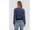 Blu Pepper Women's Striped Button Front Sweater Cardigan
