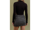 Blu Pepper Women's Button Front Tweed Mini Skirt