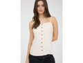Blu Pepper Women's Button Down Spaghetti Strap Top