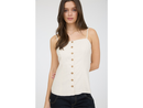 Blu Pepper Women's Button Down Spaghetti Strap Top