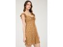 Blu Pepper Women's Cutout Tie Neck Flutter Sleeve Mini Dress