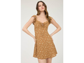 Blu Pepper Women's Cutout Tie Neck Flutter Sleeve Mini Dress
