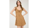 Blu Pepper Women's Cutout Tie Neck Flutter Sleeve Mini Dress