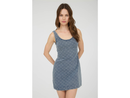 Blu Pepper Women's Bow Print Denim Tank Dress