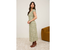 Blu Pepper Women's Ruched Top Floral Midi Dress