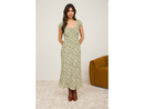 Blu Pepper Women's Ruched Top Floral Midi Dress