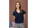 Blu Pepper Women's Short Sleeve V-Neck Sweater