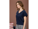 Blu Pepper Women's Short Sleeve V-Neck Sweater