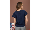 Blu Pepper Women's Short Sleeve V-Neck Sweater