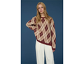 Blu Pepper Women's Argyle Crew Neck Sweater