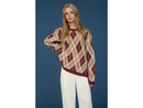 Blu Pepper Women's Argyle Crew Neck Sweater