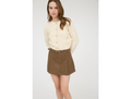 Blu Pepper Women's Box-Pleat Belted Mini Skirt