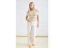 Blu Pepper Women's Multi Stripe Short Sleeve Sweater