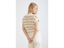 Blu Pepper Women's Multi Stripe Short Sleeve Sweater