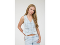 Blu Pepper Women's V-Neck Denim Vest