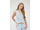 Blu Pepper Women's V-Neck Denim Vest