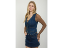 Blu Pepper Women's V-Neck Denim Vest