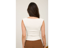Blu Pepper Women's Ruched Side Square Neck Tank Top